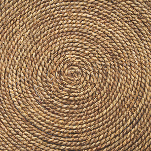 Wenopa Matte Black Wood w/ Natural Jute Accent Tables