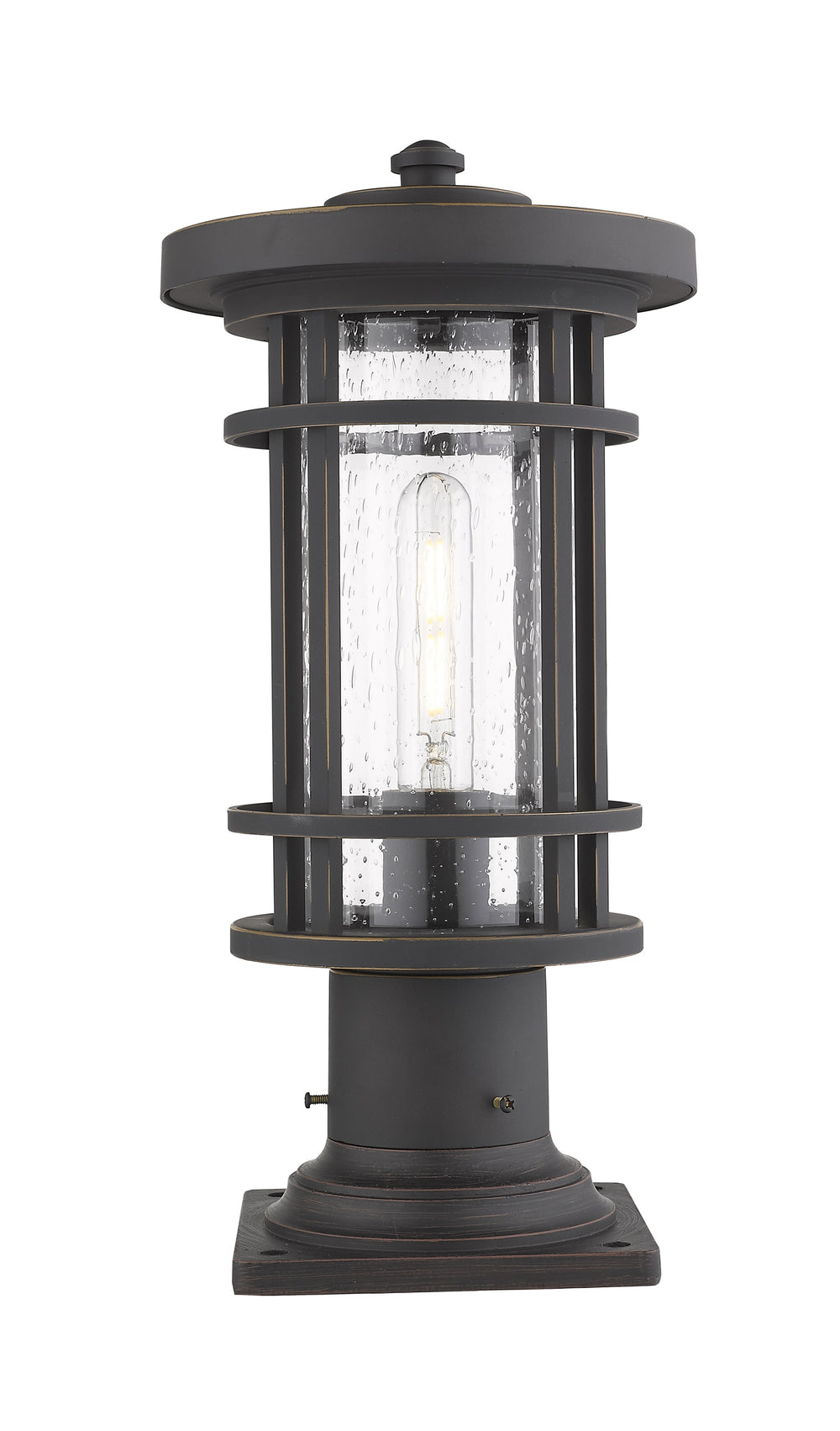Jordan 1 Light Outdoor Pier Mounted Fixture in Oil Rubbed Bronze Finish