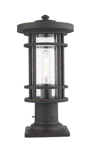 Jordan 1 Light Outdoor Pier Mounted Fixture in Oil Rubbed Bronze Finish