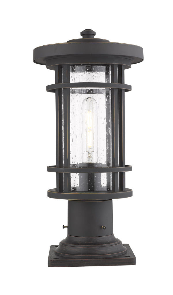 Jordan 1 Light Outdoor Pier Mounted Fixture in Oil Rubbed Bronze Finish