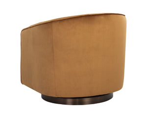 HAZEL SWIVEL LOUNGE CHAIR - DARK BRONZE - GOLD SKY