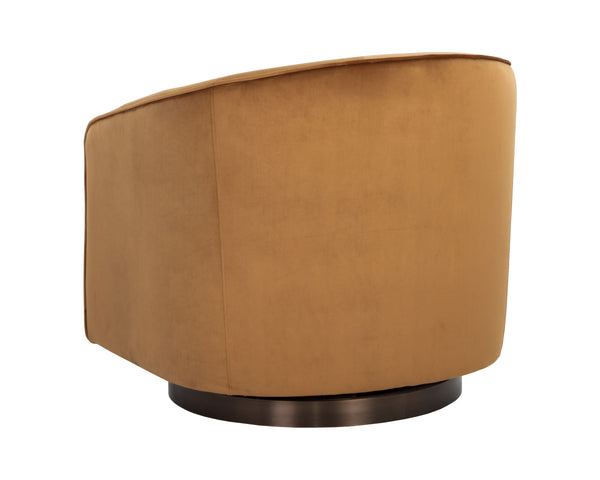 HAZEL SWIVEL LOUNGE CHAIR - DARK BRONZE - GOLD SKY