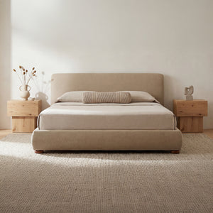 Moe's Beau King Storage Bed in Warm Beige
