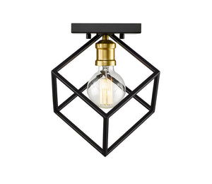 Vertical 1 Light Flush Mount in Bronze + Olde Brass Finish
