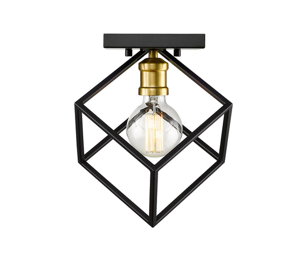 Vertical 1 Light Flush Mount in Bronze + Olde Brass Finish