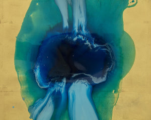 Ink Spill - 60" X 40" - Gold Floater Frame