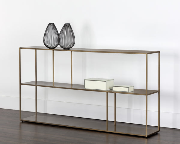 Eiffel Low Bookcase - Large - Antique Brass