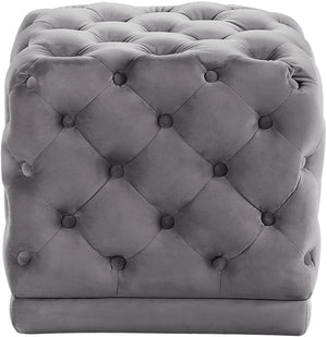 Robyn Ottoman/Stool In Grey Velvet