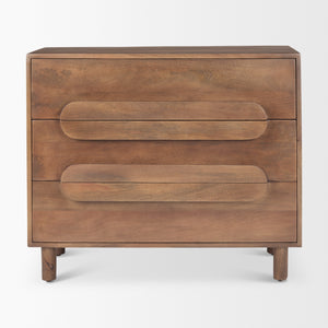 Astrid  36L x 17W x 30.3H Medium Brown Solid Wood 3 Drawer Cabinet