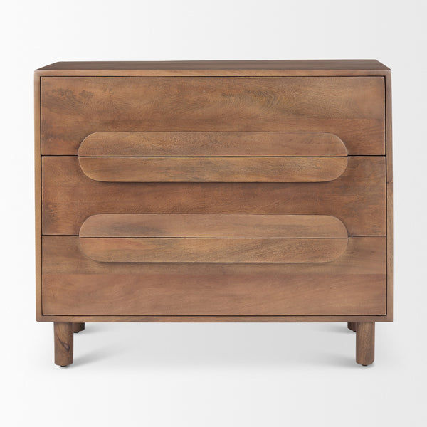 Astrid  36L x 17W x 30.3H Medium Brown Solid Wood 3 Drawer Cabinet
