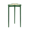 CLOVER CIGAR TABLE WITH REVERSIBLE LACQUER AND NATURAL GRASSCLOTH TOP IN MATTE GREEN LACQUER