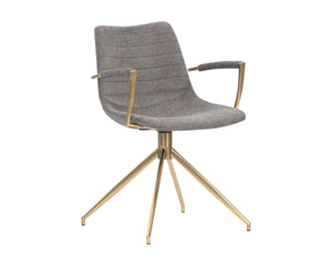 Andres Swivel Dining Armchair - Belfast Koala Grey