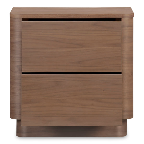 Moe's Round Off Tall Nightstand in Walnut Brown