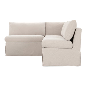 Moe's Fable Slipcover L-Shape Dining Banquette, 96" Beige