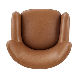 Tiffany KD Faux Leather Accent Arm Chair, Vintage Cider