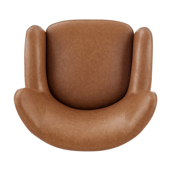 Tiffany KD Faux Leather Accent Arm Chair, Vintage Cider