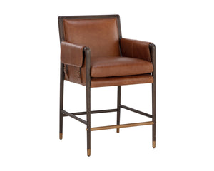 MAUTI COUNTER STOOL - BROWN - SHALIMAR TOBACCO LEATHER