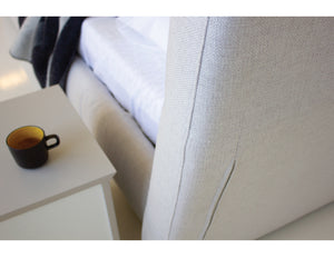 Lunar Storage King Bed in greige tweed