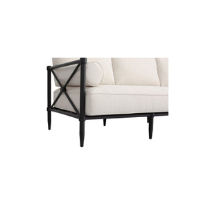 Moe's Willow Outdoor Sofa in Cream with Bolster Pillows