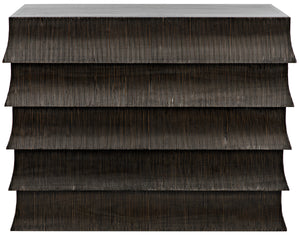 Ava Mahogany Dresser in Hand-Rubbed Black with Light Brown Highlights