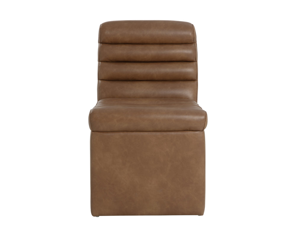 NORM WHEELED DINING CHAIR - COPLEY COGNAC