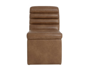 NORM WHEELED DINING CHAIR - COPLEY COGNAC
