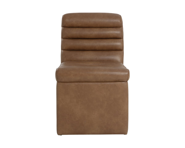 NORM WHEELED DINING CHAIR - COPLEY COGNAC