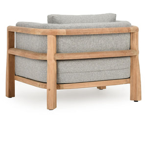 Aston Outdoor Accent Chair with Teak & Olefin - Natural/Gray