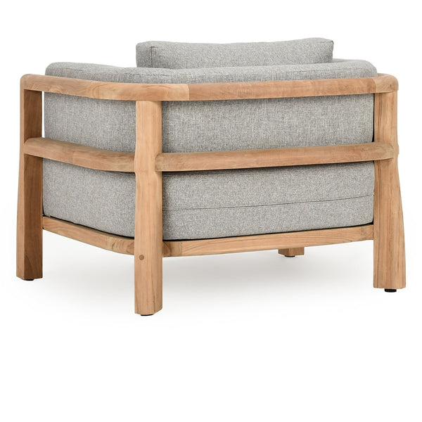 Aston Outdoor Accent Chair with Teak & Olefin - Natural/Gray