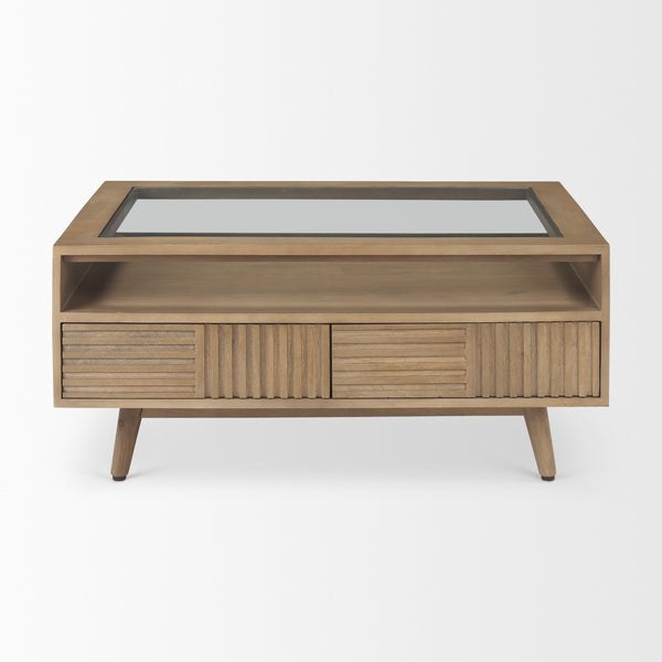 Sable  38.0L x 27.0W x 18.0H Light Brown Wood Coffee Table