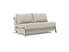 CUBED FULL SOFA BED in MIXED DANCE NATURAL FABRIC WITH Chrome legs 527