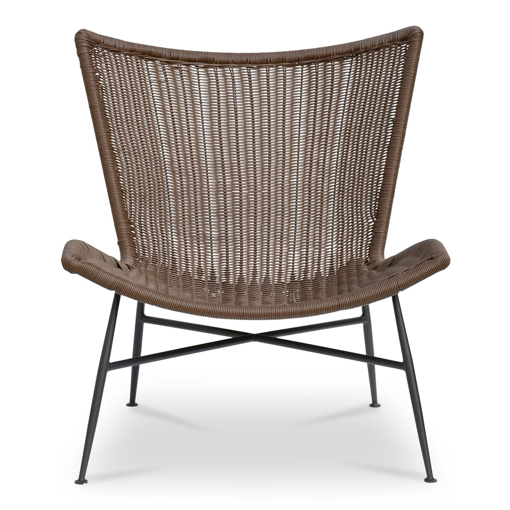 Paige Outdoor Accent Chair in Brown Wicker