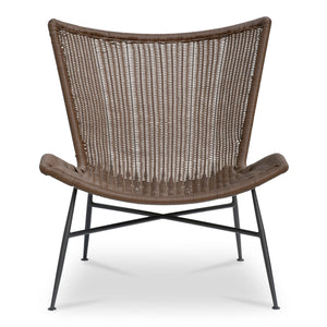 Paige Outdoor Accent Chair in Brown Wicker