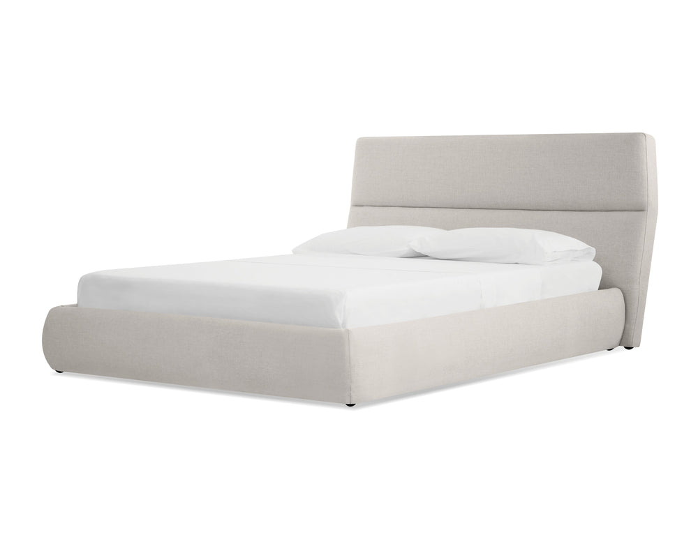 Lunar Storage King Bed in greige tweed