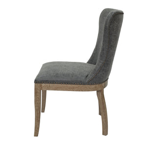 Dorsey Chair Drift Wood Legs In Nubuck Charcoal