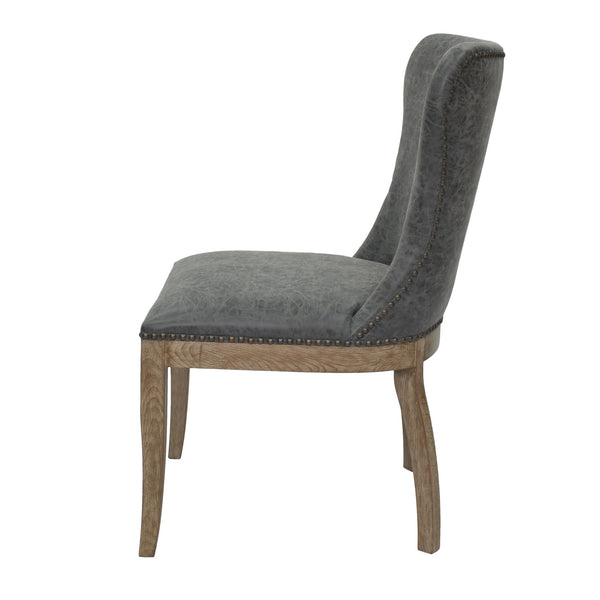 Dorsey Chair Drift Wood Legs In Nubuck Charcoal