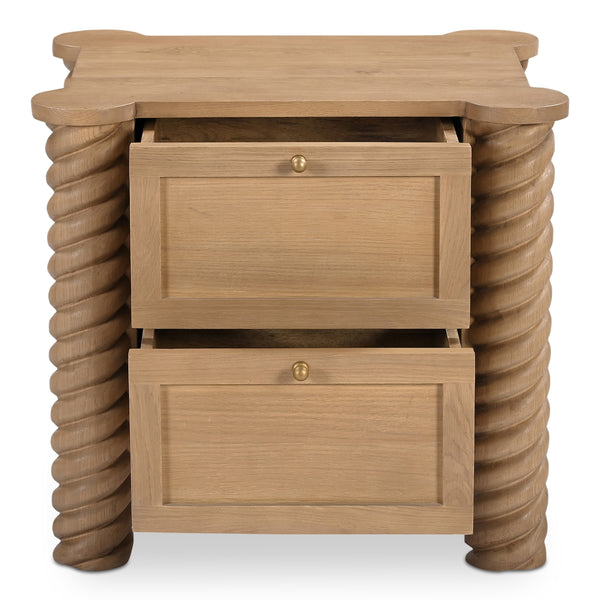 Treccia 2 Drawer Nightstand in Oak