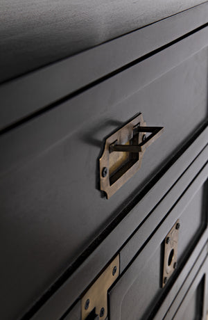 Charles Chest in Pale Mahogany with Brass Handles