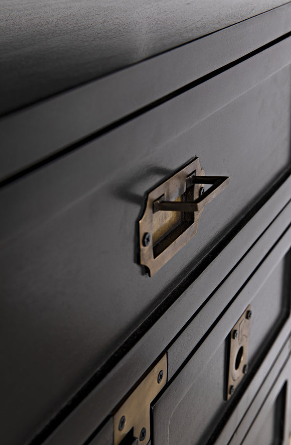 Charles Chest in Pale Mahogany with Brass Handles