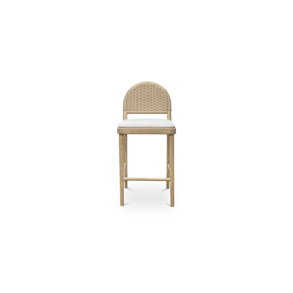 Claire Counter Stool with Oak and Beige Upholstery