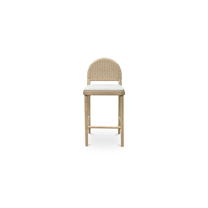 Claire Counter Stool with Oak and Beige Upholstery