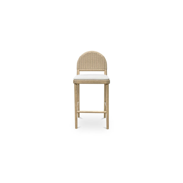 Claire Counter Stool with Oak and Beige Upholstery