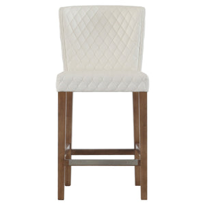 Albie Diamond Stitching Counter Stool In Danburry White