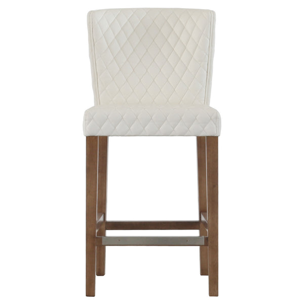 Albie Diamond Stitching Counter Stool In Danburry White