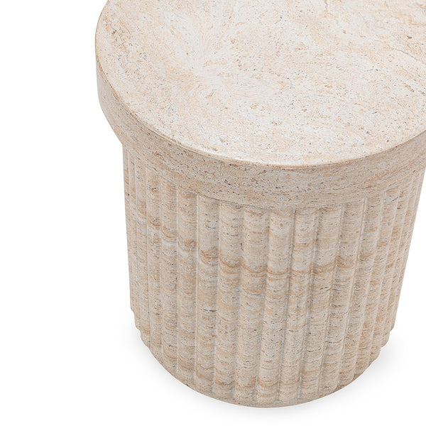 Selah Outdoor Stool in Beige - Stain-Resistant Concrete