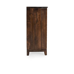 Vivienne Solid Wood Bar Cabinet - Bark Brown