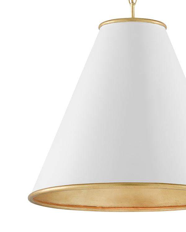 Pierrepont White Large Pendant In  White & Gold