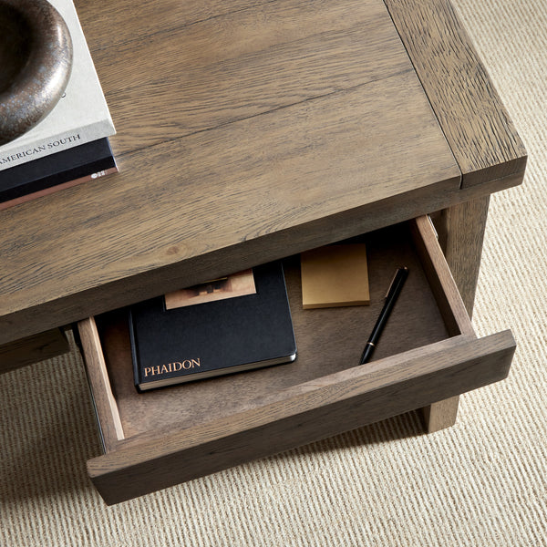 Warby Desk in Worn Oak Veneer