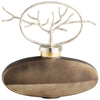 Round Viewleaf Sculpture In Black Onyx And Nickel