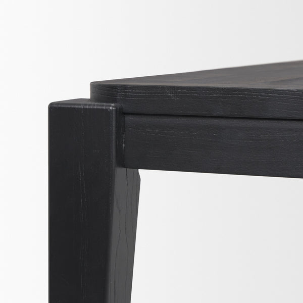Teva Black Wood Rectangular 92" Dining Table